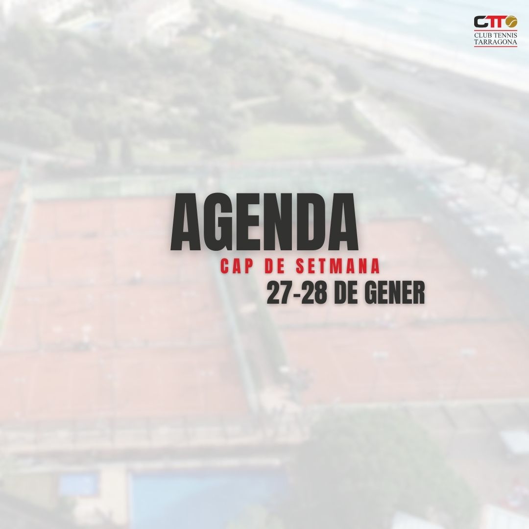 TennisTarragona's tweet photo. AGENDA CTT DEL CAP DE SETMANA⚫️🔴
Ja sabeu quines són les activitats i els partits que es duran a terme aquest cap de setmana😳
AMUNT CTT😍
CLUB TENNIS TARRAGONA, #LATEVACASA🖤❤
#totsfemctt #joemsumoalctt #ctt #clubtennistarragona #comunitatctt #femfamilia #tennis #padel https://t.co/OvYcpWhUwT