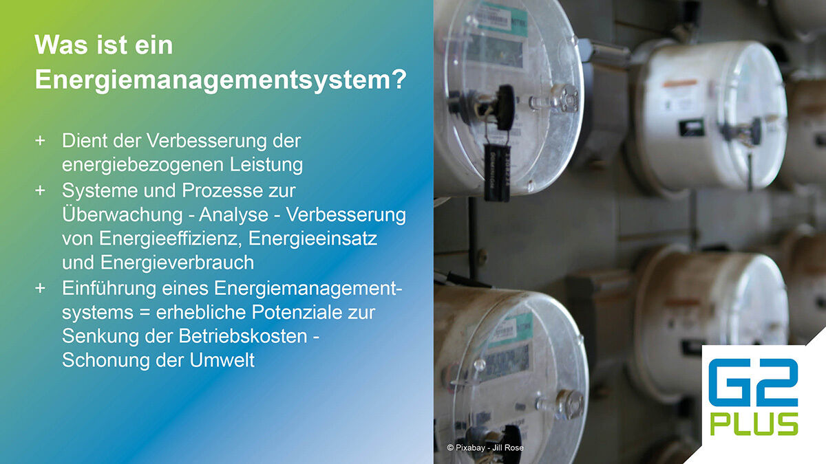 Ein Energiemanagementsystem dient der fortlaufenden Verbesserung der energiebezogenen Leistung eines Unternehmens. Weitere Details finden Sie in unseren FAQs unter “Audits und Normen”.
g2plus.de/energieeffizie…