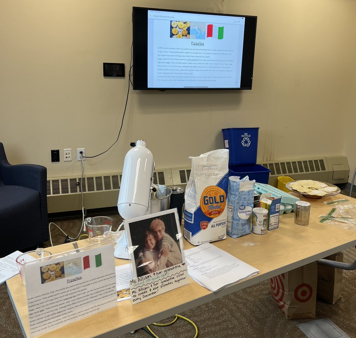 Natasha_Allison's tweet photo. It was so great to honor my grandma and heritage by making pizzelles for students today during life around the globe! So many students shared how their grandparent or great-grandparent makes them ❤️ https://t.co/xLbWm2Lxwi