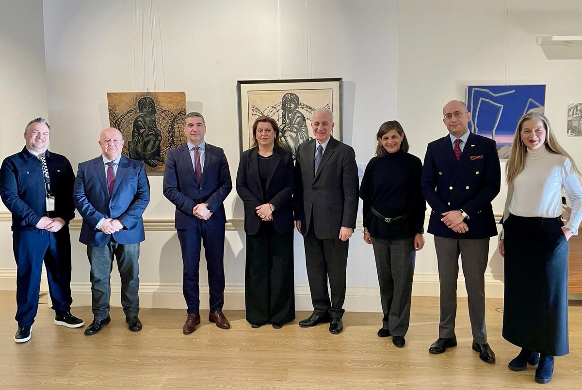 A productive morning meeting between the <a href="/cymoec/">ΥΠΑΝ Κύπρου</a> Minister <a href="/MichaelidouAth/">Athena Michaelidou</a> and the HC <a href="/AKakourisCY/">Andreas Kakouris</a> and members of the diplomatic staff held today at the High Commission, followed by a tour of the exhibition “Prosfigosimo: A stamp for the refugees of Cyprus, the story of a symbol”