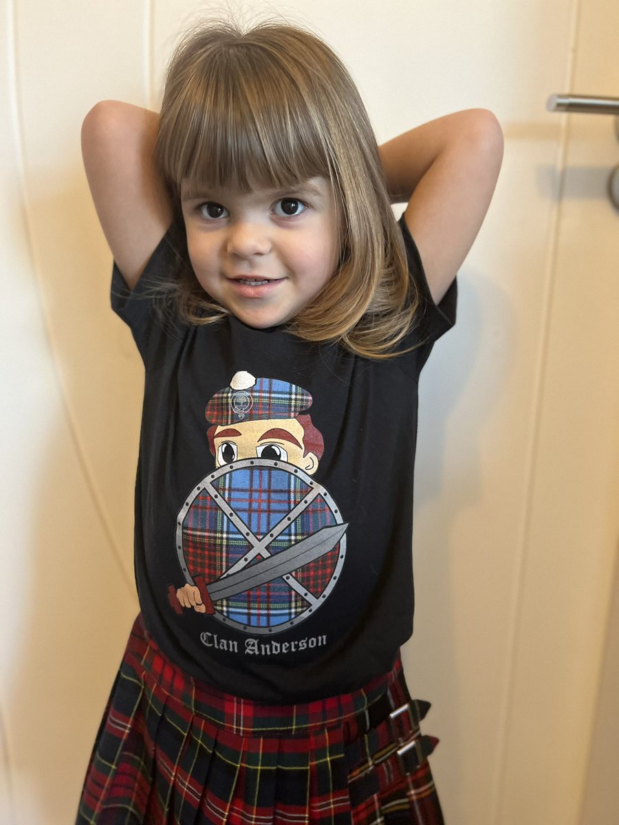 KristineIMA's tweet photo. Kara was still wanting to be involved in the Scottish day and put her tartan on she was going to wear to nursery today  @NewMonklandNC https://t.co/Gklrpr0G2o