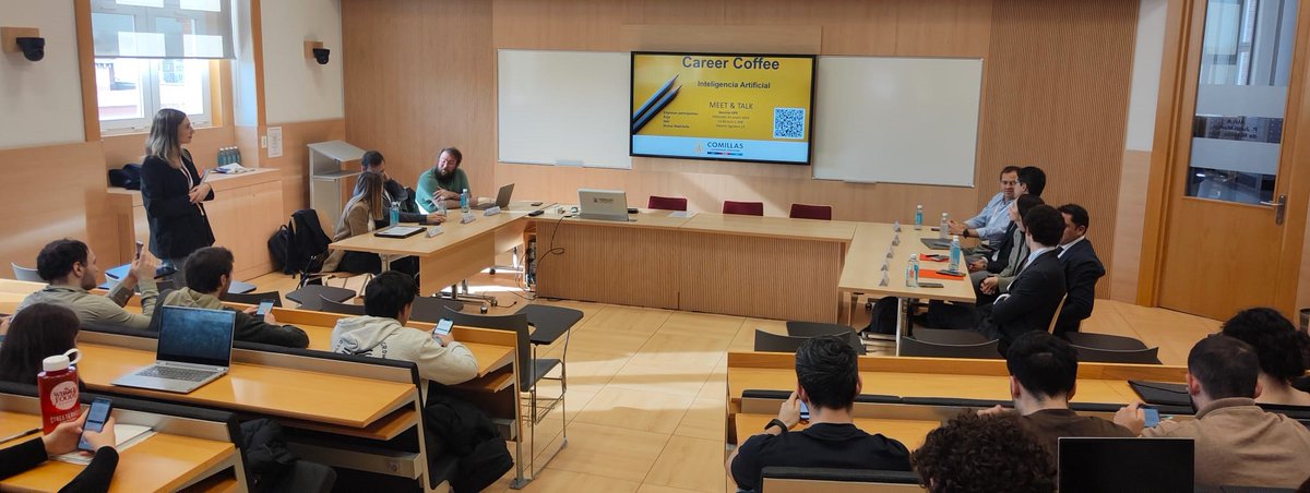 Comillas_OPE's tweet photo. Os dejamos un breve recordatorio del Career Coffee sobre Inteligencia Artificial desarrollado el pasado miércoles con la participación de @ECIJA, @la_Mutua e @IBM_ES, que aportaron su visión sobre el desarrollo profesional en este área en constante crecimiento.

#somoscomillas https://t.co/ZMpWvNuMzL