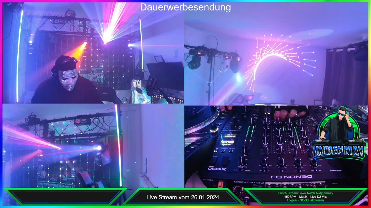 DjDenMay's tweet photo. Das Auflegen und der Stream von heute hat wieder richtig Spaß gemacht.
https://t.co/oVB30hNAnW

#twitchstreamer #Twitch #Twitchstream #DJDenMay #Dj #Deejay #Music #Musik #Hardstyle #BPM150 #LightShow #LaserShow #Nebel #MovingHeads #DMXScanner #streamer #stream #streaming #follow https://t.co/drohTIBX4S