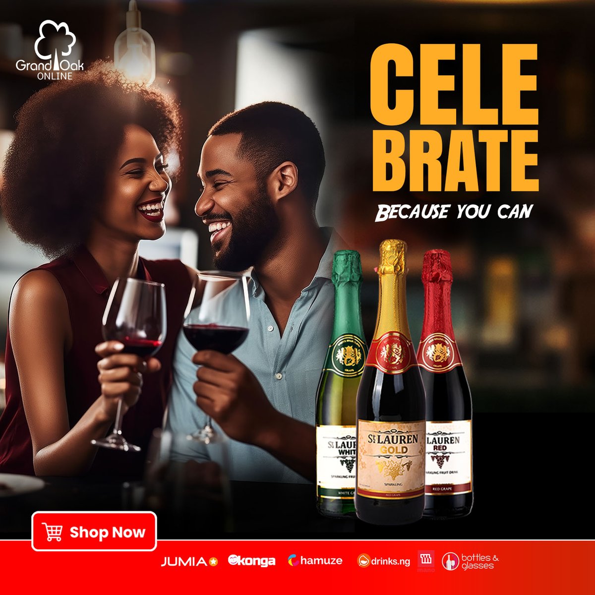 Every time a bottle pops, it is a tribute to the gift of now. So sip, savour and celebrate every moment with St Lauren.

Shop Now on Chamuze.com, Jumia and Konga or tap the link in the bio @grandoakonline
@stlaurenng
