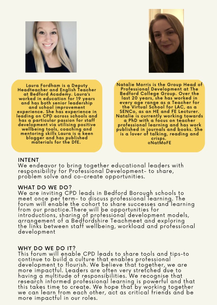 BedfordLTA's tweet photo. Do you lead on professional learning for your education setting in bedford? Come along to our network to share practice and learn from each other. 

The theme this time is: 
Moving beyond ‘good’.  How do we support our teachers to do this? 

Drop us a message for a link https://t.co/Su0C3sYn87