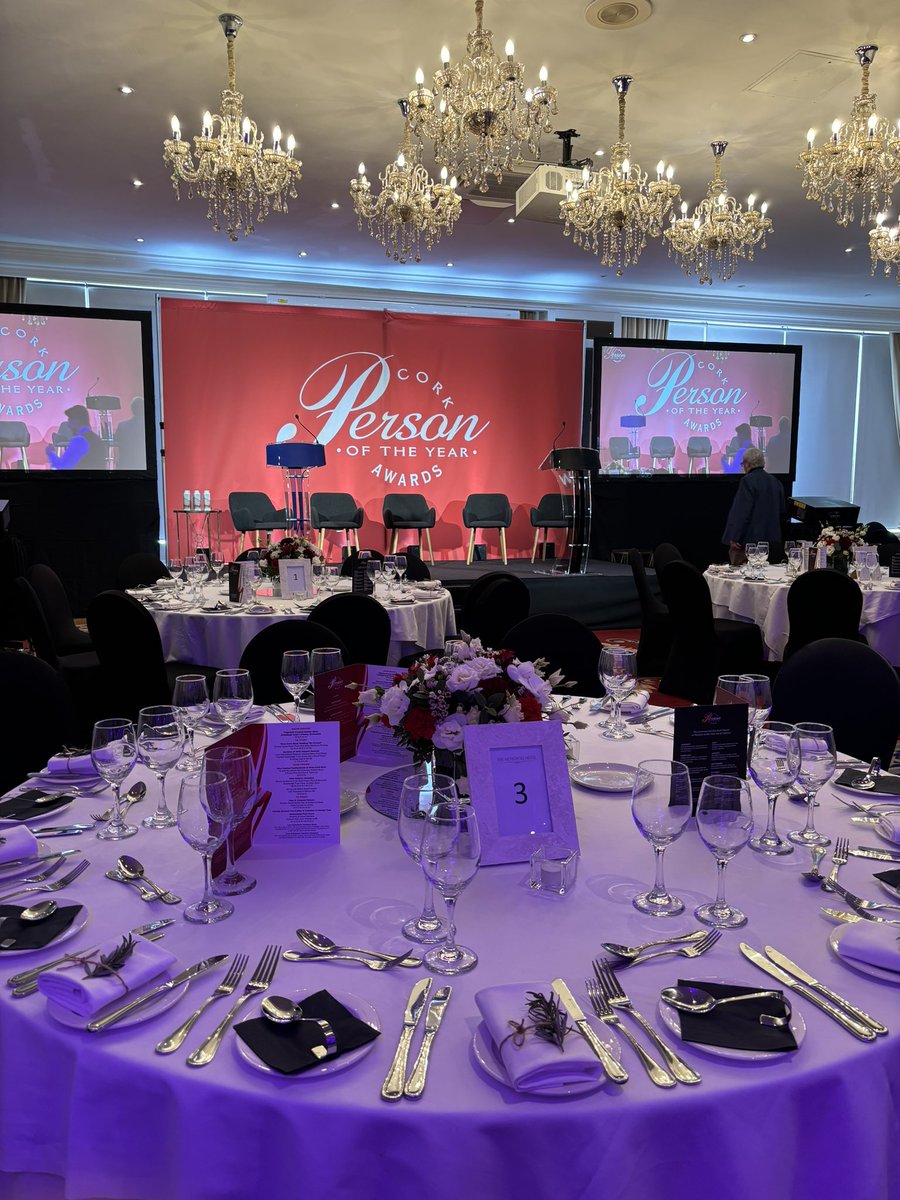 We are delighted to be hosting the <a href="/Cork_POTY/">Cork Person of the Year</a> Awards this afternoon in our Ballroom ✨ 

#CPOTYAwards #PureCork