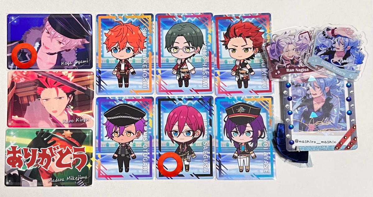 【交換】あんスタ あんスタチップス

譲 → 晃牙 紅郎 スバル 敬人 アドニス 茨 マヨイ

求 → MV:零 薫 北斗 HiMERU
SD:渉2 零 薫 北斗 ニキ

⭕️は零 薫 ニキ HiMERUとの交換のみ
友人分含む

初回ツイフィ必読