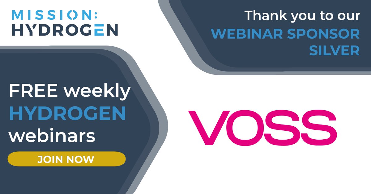 🌍 #MissionHydrogen. Join the FREE weekly webinars: mission-hydrogen.com. Thank you #VOSS for being a Silver Sponsor of the Mission Hydrogen Webinar Series!

#missionhydrogen #h2 #voss