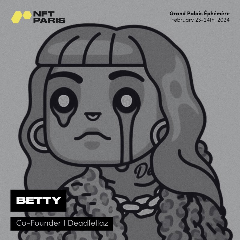 Happy to be representing the <a href="/Deadfellaz/">Deadfellaz</a> Horde at <a href="/nft_paris/">NFT Paris</a> this year! If you’re going, let me know - I can’t wait to see you all! 🧟‍♀️💖

<a href="/Deadfellaz/">Deadfellaz</a> 10k holders, here is a 30% discount on tickets: tropee.com/t/fKkho2gZ