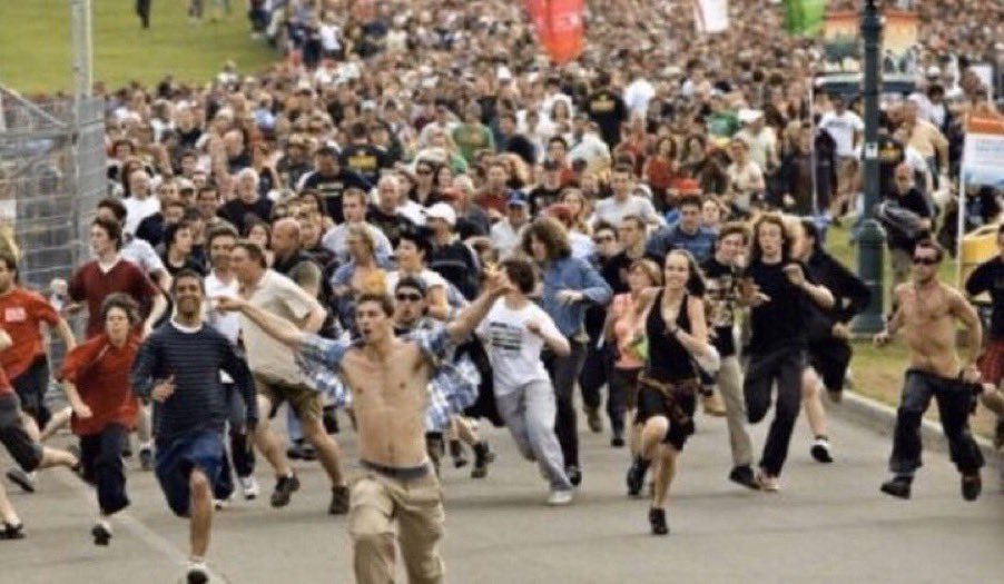 Nobody:

Man u fans in old Trafford after Jürgen Klopp announce that he'll leave Liverpool at the end of this season.