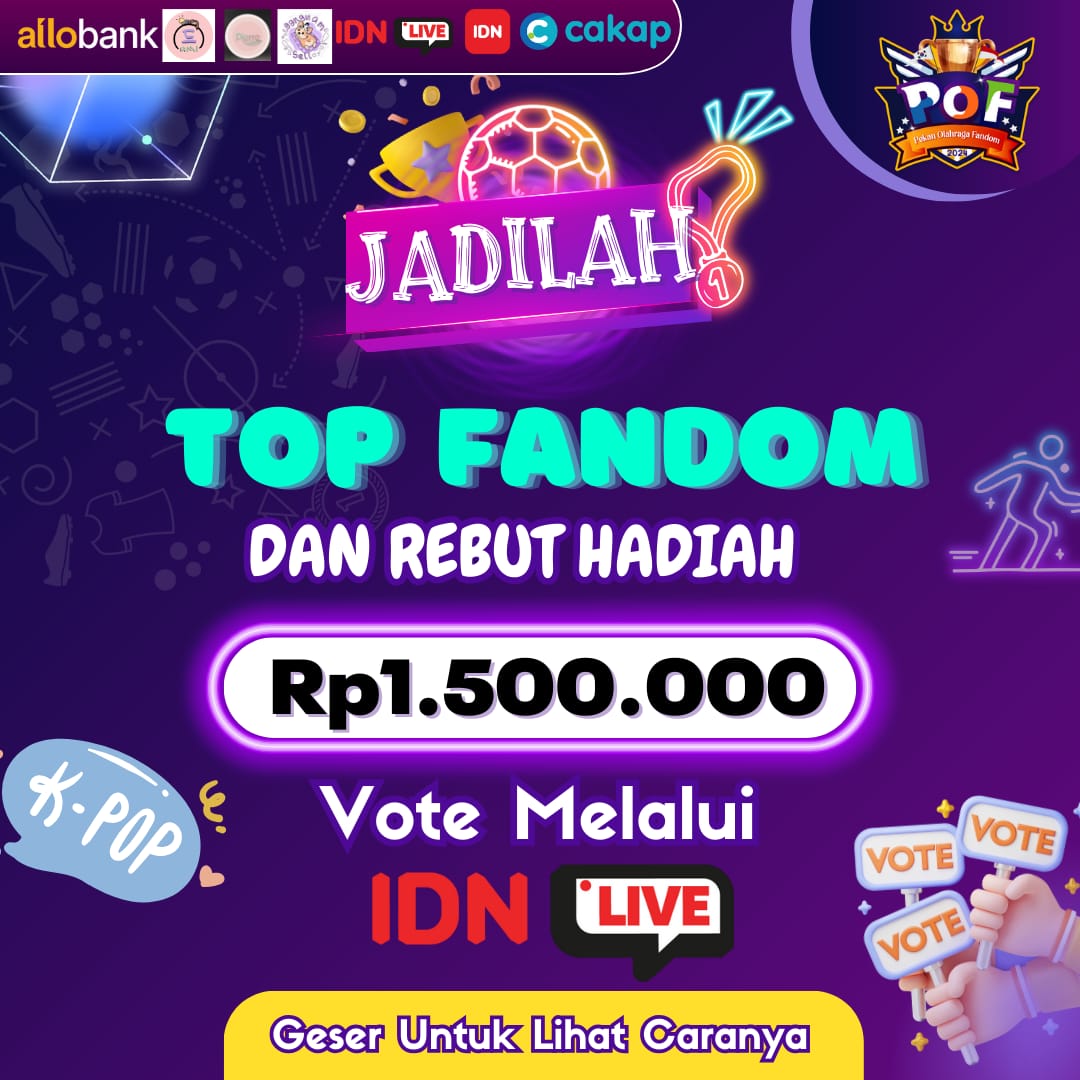 idn_app's tweet photo. SIAPA YANG MENJADI TOP FANDOM? 🏆

Halo para peserta fandom KPop! Bersiap menjadi Top Fandom dan rebut hadiah sebesar Rp1.500.000 untuk 1 pemenang!

#SeruBarengIDNLive

(1/2) https://t.co/GXey1ecBpZ