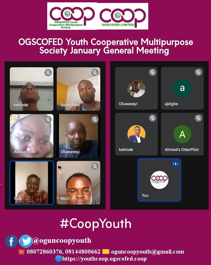 Thank you to all members @oguncoopyouth January General Meeting (virtual)! 💙

youthcoop.ogscofed.coop/account/regist…

#WeAreCoops #CoopYouth