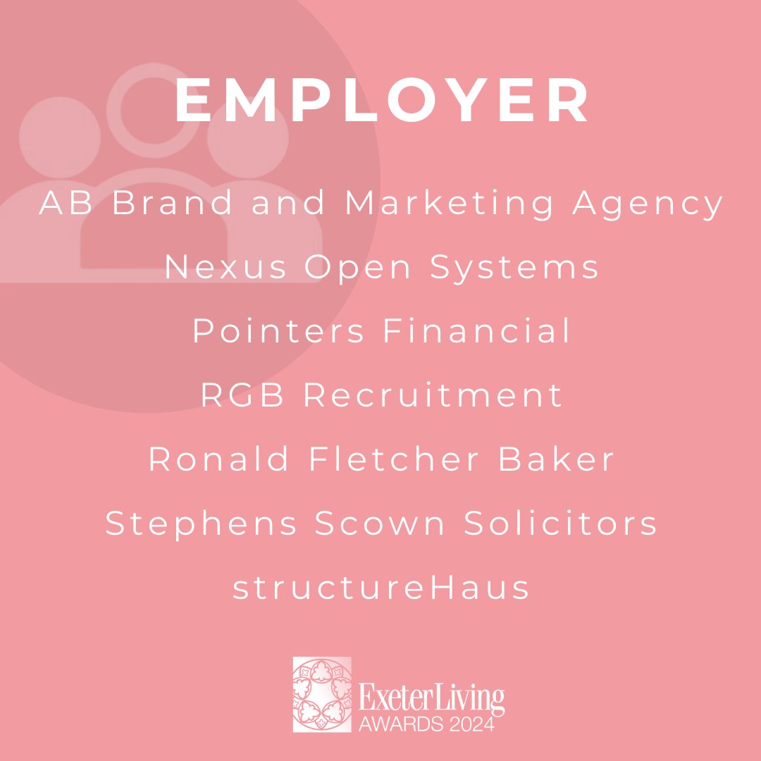 ✨ The Employer Finalists are: @ab_and_beyond, @nexusos, Pointers Financial, @RGBRecruitment, @RFBLegal, @StephensScown, and structureHaus.