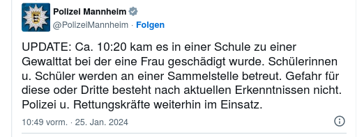 LGcommaI's tweet photo. Immer diese beschönigenden Formulierungen.
("bei der eine Frau geschädigt wurde")
Eine 18-Jährige wurde (dem Vernehmen nach) abgeschlachtet.
#StLeonRot https://t.co/dSFWTWvULk