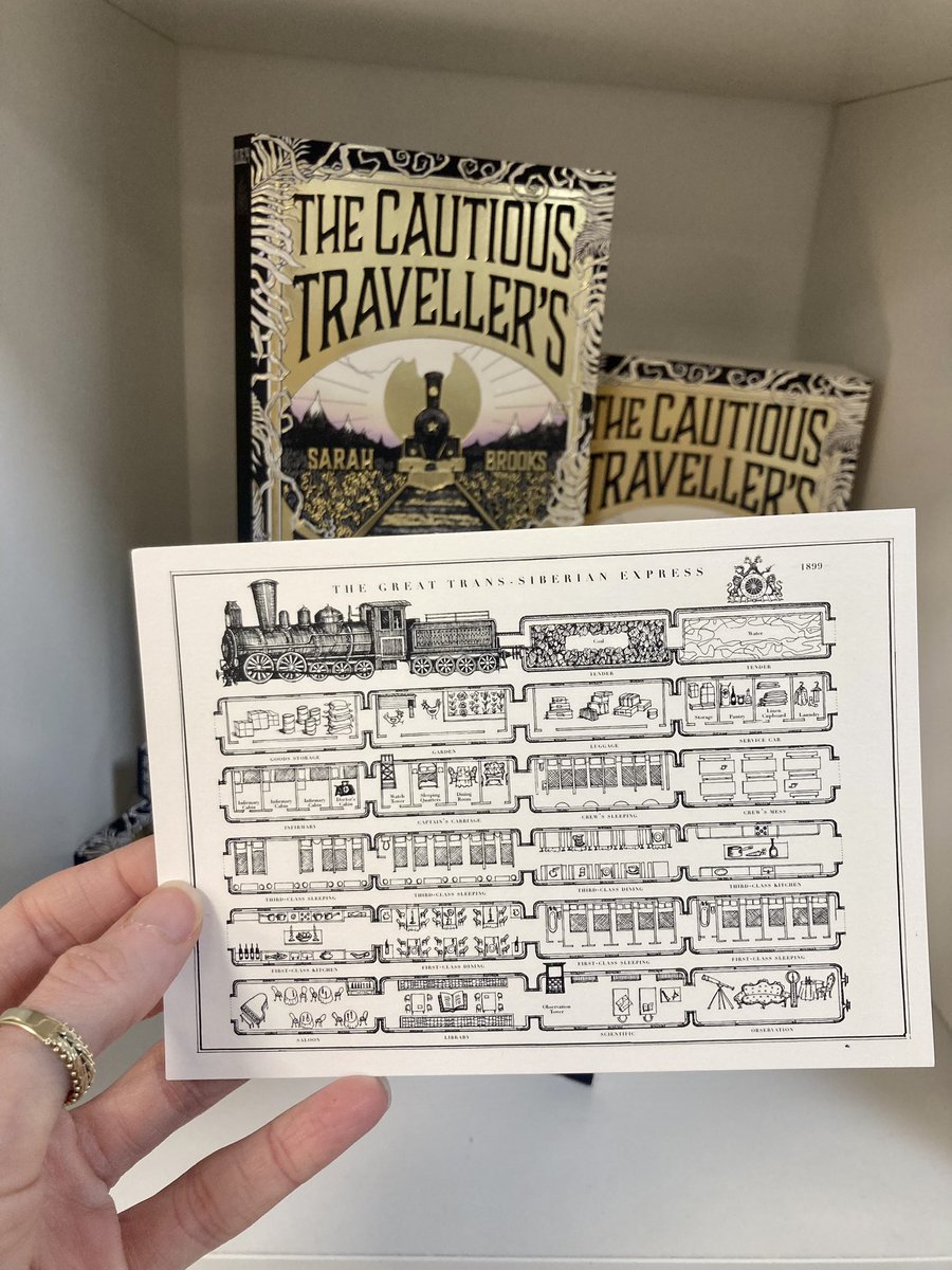 A little delivery making its way up the track from our London offices to our Edinburgh team. All these proof copies of @Sarah_L_Brooks brilliant debut were snapped up so quickly that I’ll need to beg for a few more. #CautiousTravellers