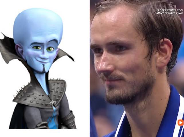 clairwhite's tweet image. I googled this thinking I was crazy, but turns out someone else on the internet thought it too and made this side by-side! 😂 #AustralianOpen #Medvedev