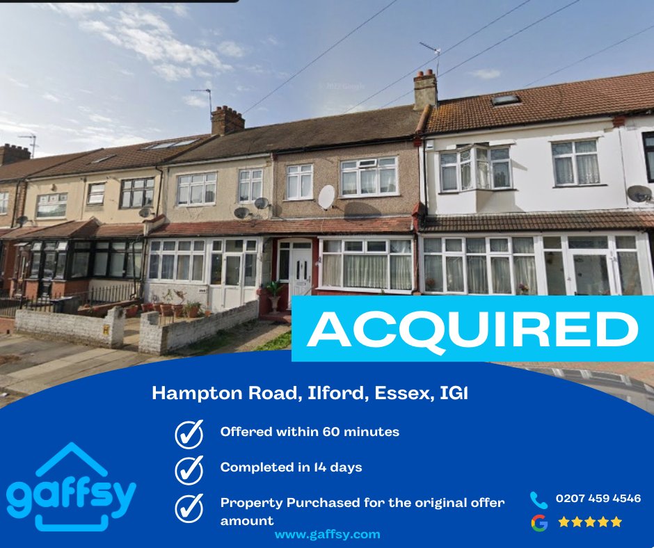 COMPLETED🏠

Hampton Road, Ilford, Essex, 1G1

If you are looking to sell, give us a call on 0207 459 4546 for a free no obligation cash offer today.

#property #sellingyourhome #webuyhouses #realestate #cashhousebuyer #apropertybuyeryoucantrust #sellmyhome #webuyanyhome