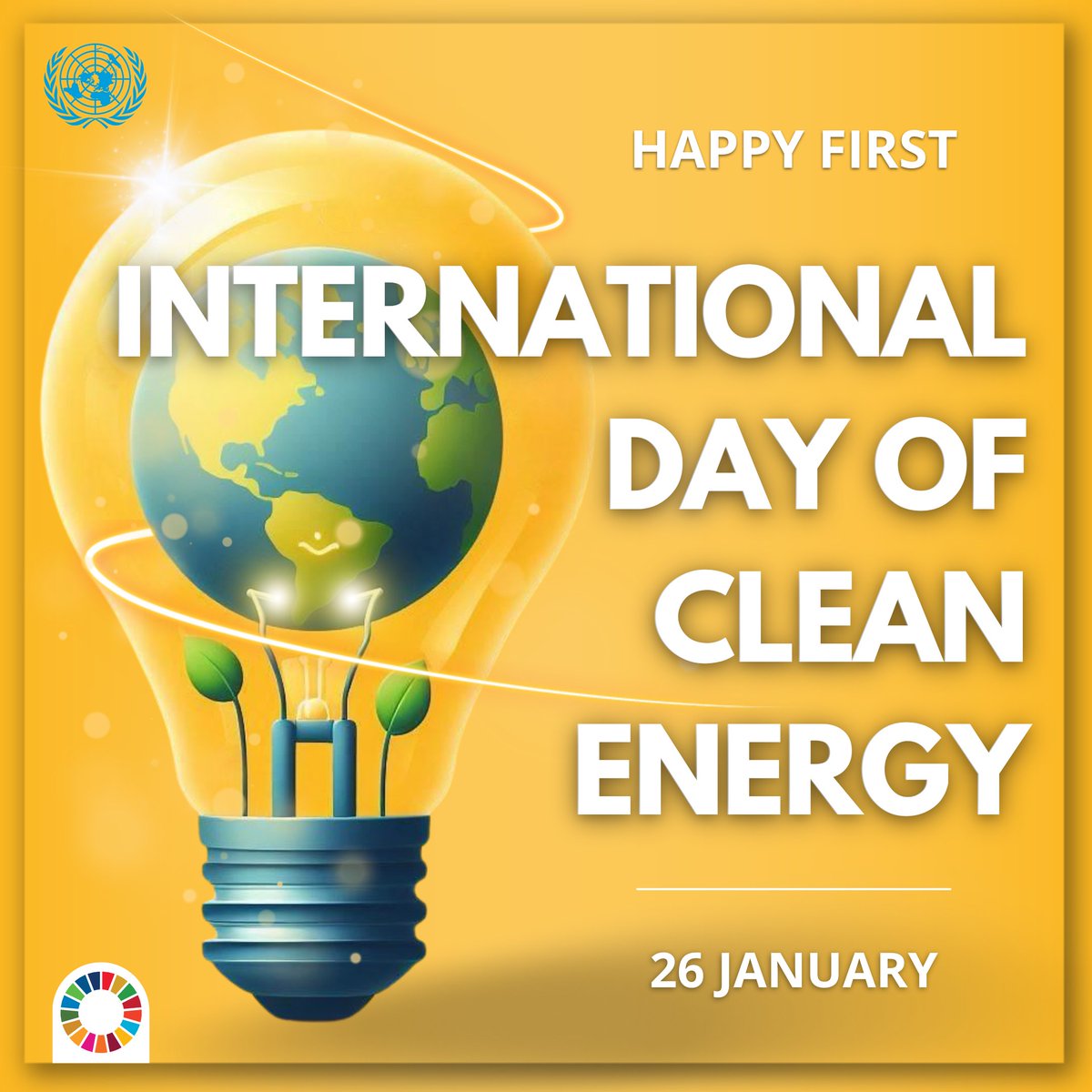 Today, history is made as we celebrate the world’s first International Day of Clean Energy! Let's recognize the importance of clean energy, break barriers with innovation, and collectively strive for a cleaner, brighter tomorrow!💚🌎 #CleanEnergyDay

More: bit.ly/4aVdYMv