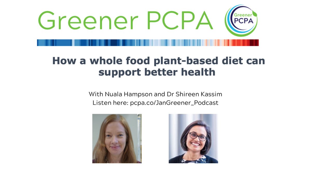 In our second Greener PCPA Podcast, Nuala Hampson talks to Dr Shireen Kassam, about a wholefood plant-based diet – what does this mean, why is it better for health and how can we start talking to patients about eating more plants? #pcpaevents 🎧: pcpa.co/JanGreener_Pod…