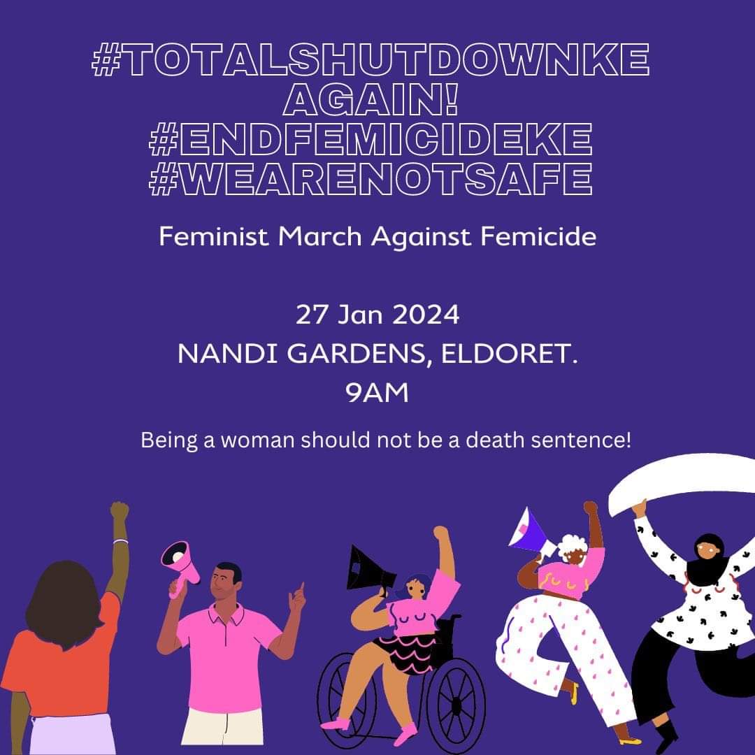 HellenBhokeM's tweet photo. Tomorrow it is!
Countrywide March against Femicide in Kenya. You and I have a voice to raise against the killing of women and girls as it's been seen in the recent past.
Join us tomorrow
More details on the post below π
#TotalShutDownKE
#EndFemicideKe
#WeAreNotSafeKE https://t.co/4lBxjY44jb