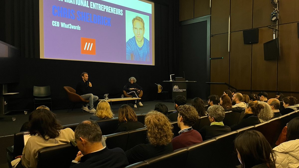 Thank you to everyone that attended our Inspirational Entrepreneurs event and a special thank you to our guest speaker @ChrisSheldrick, the CEO of @what3words; and RCA inspirational entrepreneur, @SindiBreshani, the CEO of @EpisodStudio. It was an inspiring and insightful evening