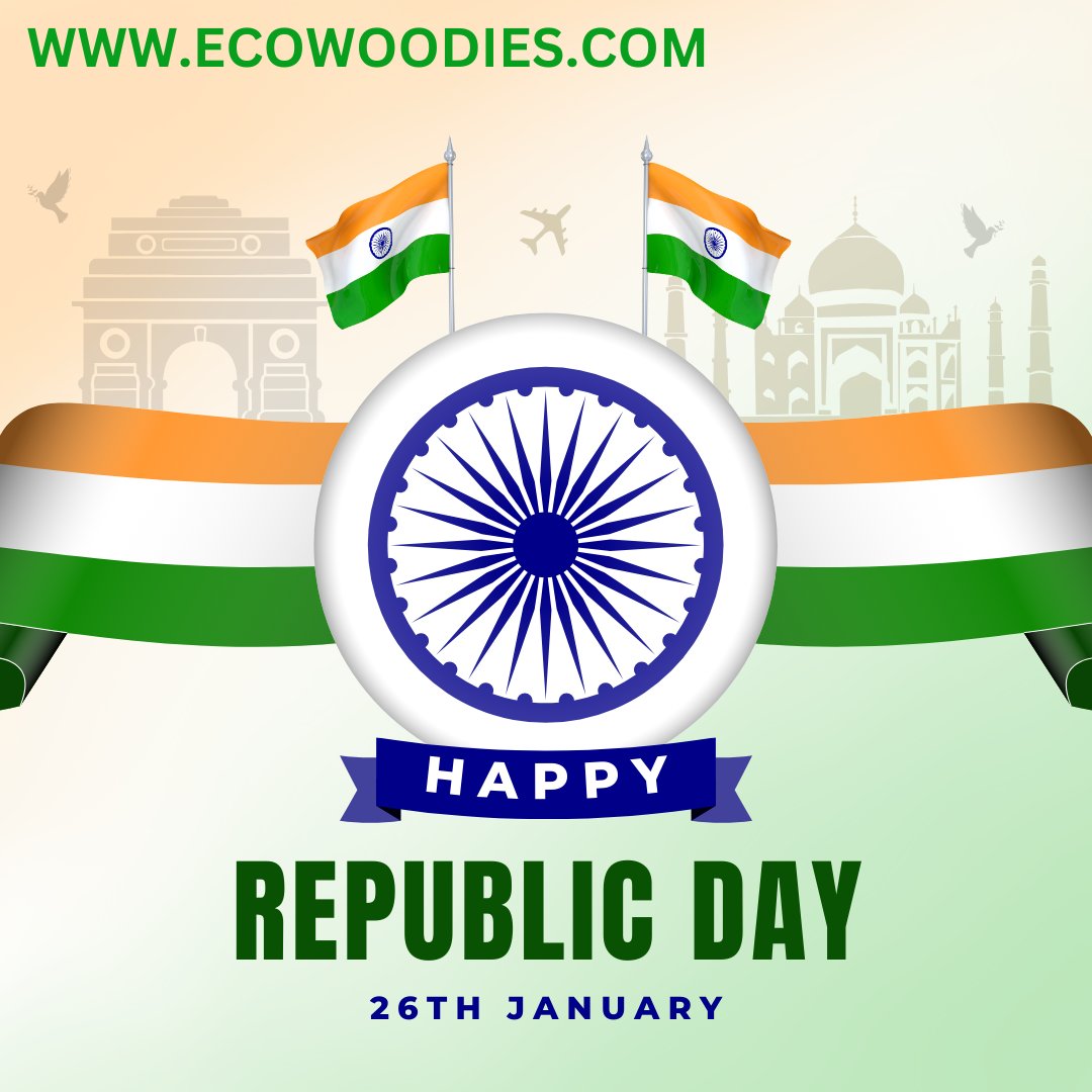 #ECOWOODIES  wishing Happy Republic Day to all!

Let's unite to build a greener, brighter future for generations to come.  #RepublicDay #EcoWoodies #SustainableIndia #SustainableIndia #GreenNation #ProudPatriots #NatureFirst #CelebrateResponsibly #GreenRepublic