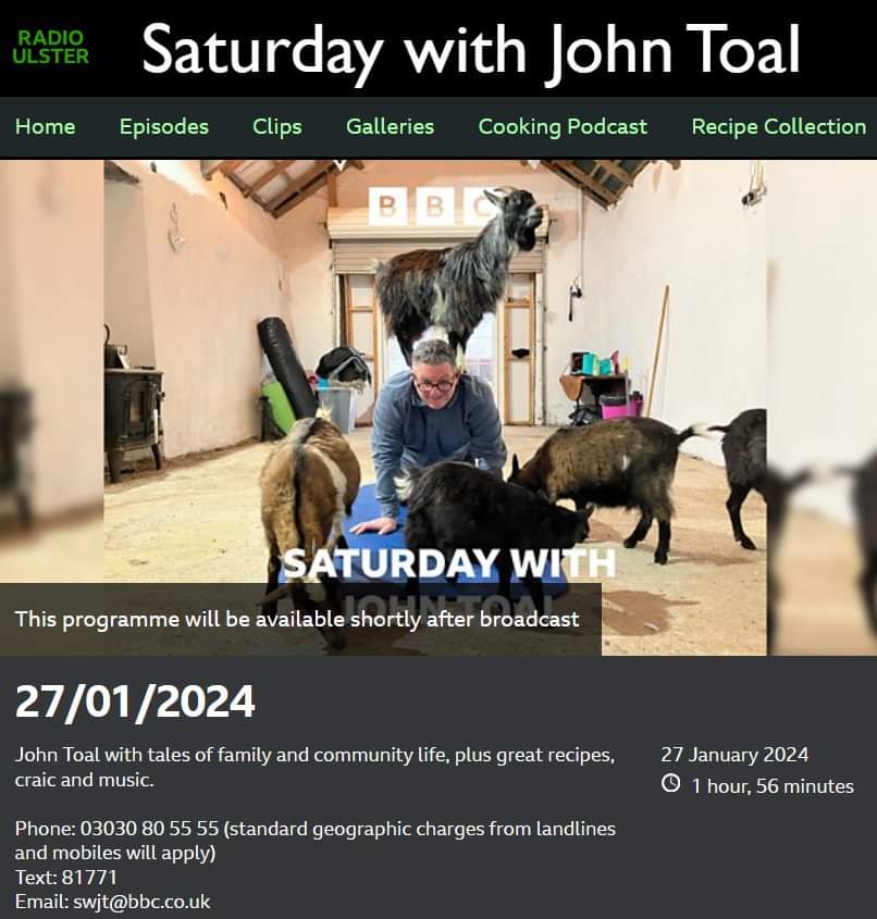 Castlescreen Farm (@castlescreenfrm) on Twitter photo Tune into <a href="/bbcradioulster/">BBC Radio Ulster</a> tomorrow at 11am to hear all about John's adventure at our goat yoga. Tune into <a href="/bbcradioulster/">BBC Radio Ulster</a> tomorrow at 11am to hear all about John's adventure at our goat yoga.