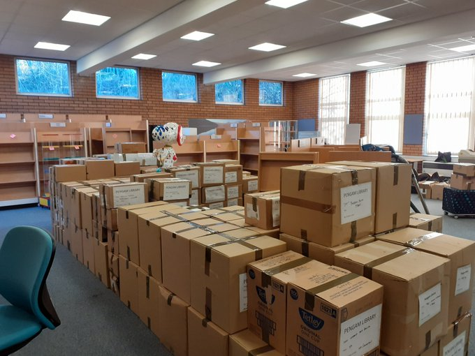 Staff at Pengam Library have packed up all the library stock so the building can be extended and the library refurbished. We'll be reopening in a few months with a fantastic library space. We'll keep you updated as work progresses.<a href="/PengamPrimary/">Pengam Primary</a>