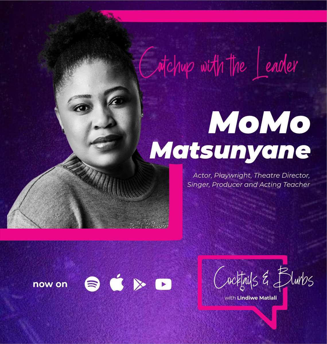 New Episode Alert! Dive into the enthralling world of theatre with the incredibly talented MoMo Matsunyane on "Cocktails &amp; Blurbs with <a href="/LindiweMatlali/">Lindiwe Matlali</a> " Uncover the magic behind her storytelling and her journey in the arts. #CocktailsAndBlurbs 🍸🎤 tinyurl.com/ym3733fw
