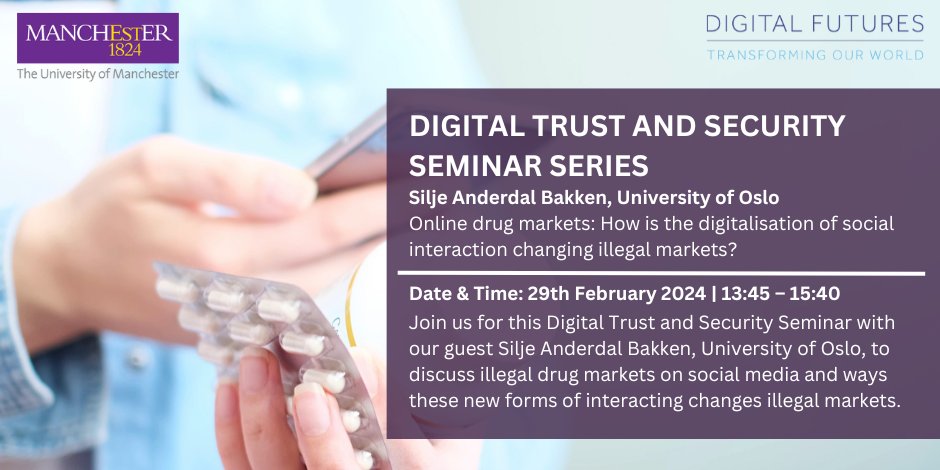 📣Want  to explore illegal drug markets on social media ? Sign up to discuss how the selling of illegal drugs in online platforms is formed by the online context &amp; locally bounded factors. Learn more:eventbrite.co.uk/e/digital-trus…