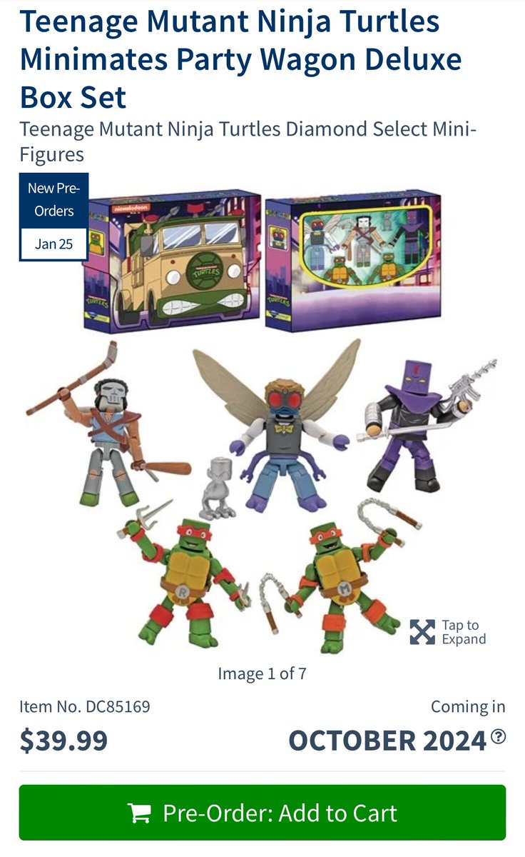 New Mini Mates Party Wagon deluxe box set is now up for preorder through Entertainment Earth. 

ee.toys/3FPULR

Spend $79+ and get FREE SHIPPING with code Winter79

#TurtleLair #MiniMates #chc
#teenagemutantninjaturtles