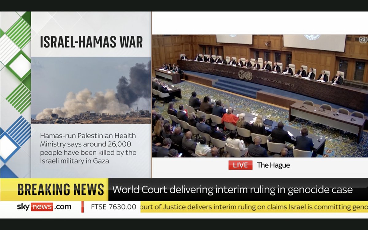 BBC, CNN, Foxnews, Skynews... are now all broadcasting live the ICJ session in the Hague on TV None of them did when the South African team presented the case
