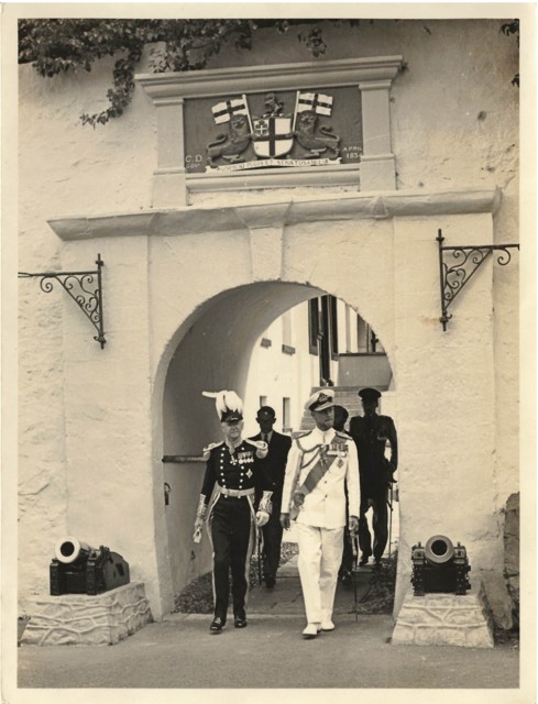 Gov_Phillips's tweet photo. We were honoured to host The Duke of Edinburgh on St Helena this week. The Duke celebrated the very best of our culture and community. I'm thankful to all those who made this possible. [Images below is from 1957 when the late Price Philip visited St Helena]🇸🇭🇬🇧 https://t.co/lTwW1h7mt9