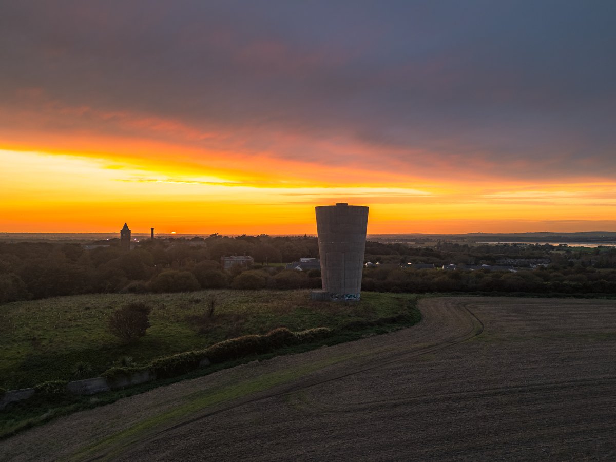 sryanbruenphoto's tweet photo. Portrane water tower sunset. https://t.co/WD85gQh84d