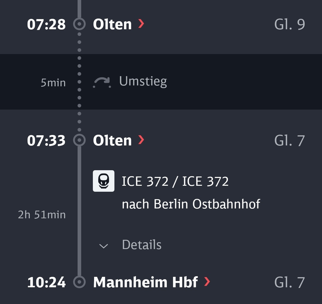 Liebe <a href="/RailService/">RailService SBB CFF FFS</a>, denken Sie dass dieser Zug morgen früh trotz Streik Richtung Deutschland fahren wird?

Online sieht es so aus als wäre er Teil des Notfahrplans. Vielen Dank für ihre Hilfe.