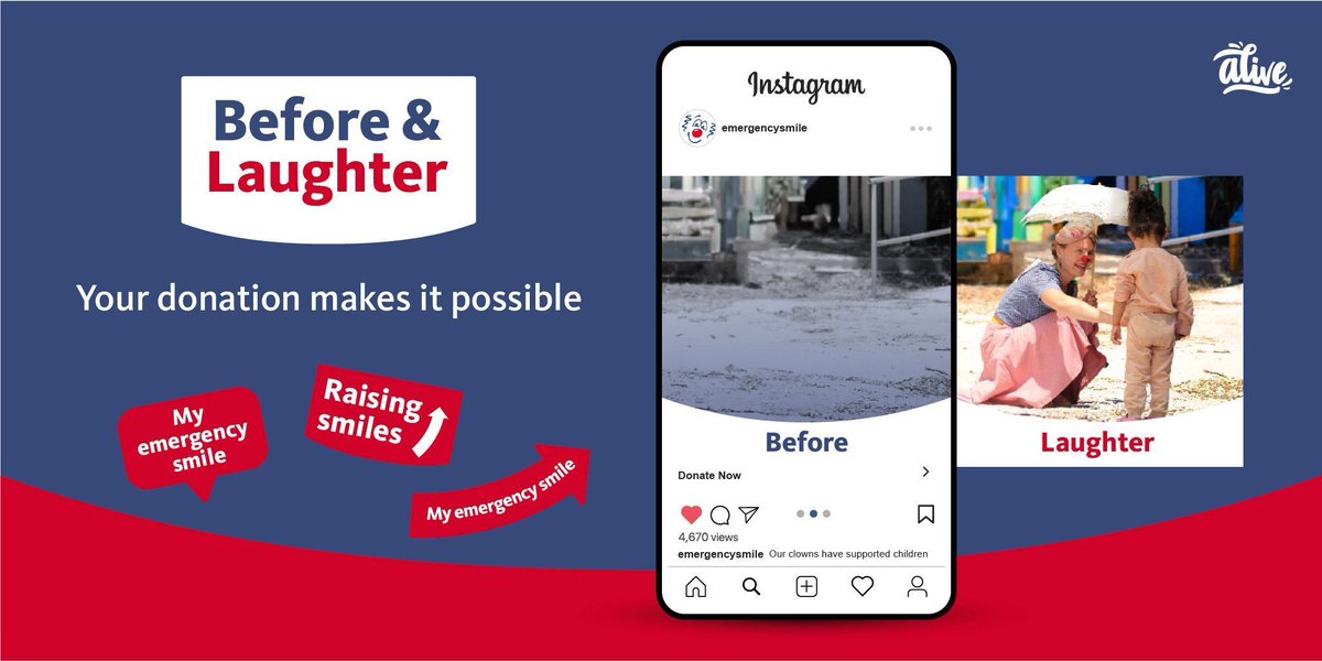 We can’t change before, but we can bring laughter, forging new friendships in the thick of disaster. 

From bold creative concepts to writing poetry for an emotive video, it’s been wonderful to work on the Emergency Smile fundraising campaign with <a href="/rednoses_int/">RED NOSES Int'l</a> ❤️