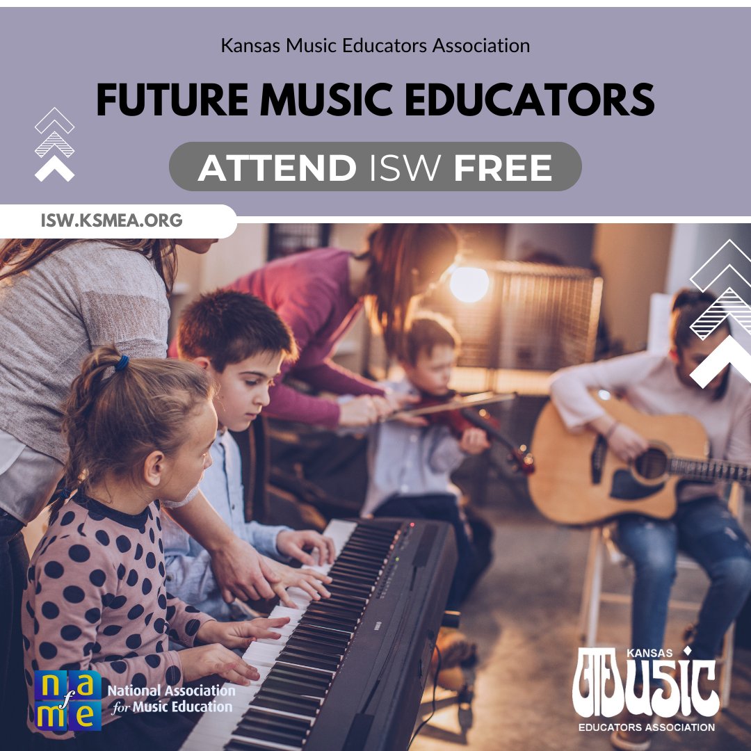 ksmea's tweet photo. Do you know a high school junior or senior interested in music education? Use the link below to register them for the annual KMEA In-Service Workshop for FREE!

https://t.co/AQllwg7rW7

#kmea #kmea2024 #isw #isw2024 #musiced #attend #free #band #choir #generalmusic #highschool https://t.co/L2f6fGV3k0