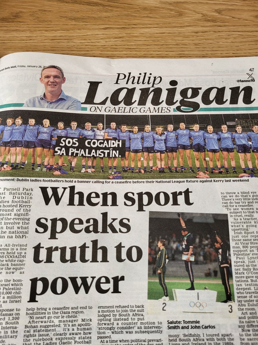 lanno10's tweet photo. When sport speaks truth to power 
Column in today's @irishdailymail https://t.co/jDskyyt5WS