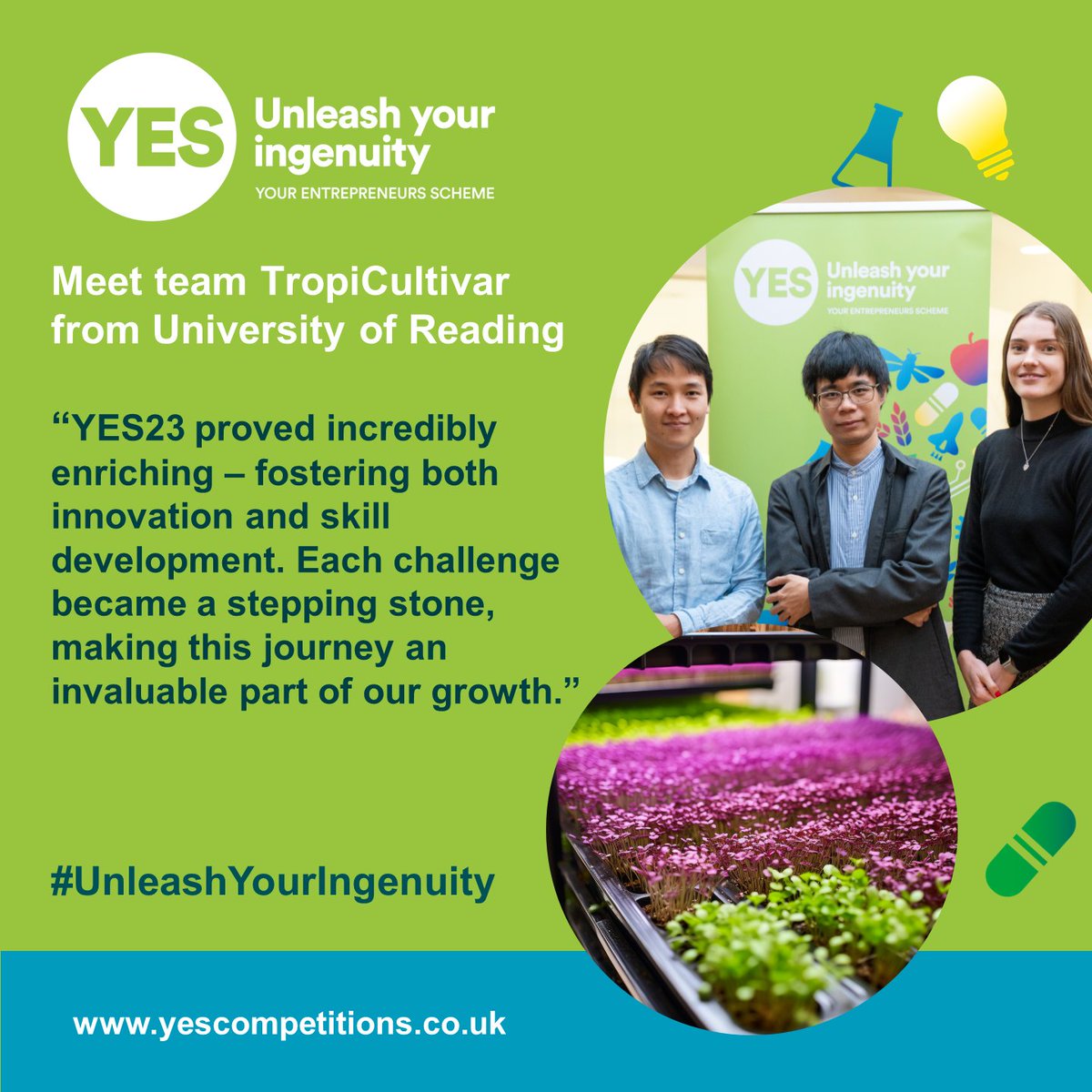 YES (Your Entrepreneurs Scheme) (@uonyes) on Twitter photo Meet Team TropiCultivar - from <a href="/UniofReading/">Uni of Reading</a> - cultivating success in the vibrant landscape of #YES23! π π³ππ
π₯β¨π#unleashyouringenuity #phd #postdoc #transferableskills #knowledgeexchange #agritech #sustainableagriculture
<a href="/UniRdg_KTC/">UniRdg_KTC</a> Meet Team TropiCultivar - from <a href="/UniofReading/">Uni of Reading</a> - cultivating success in the vibrant landscape of #YES23! π π³ππ
π₯β¨π#unleashyouringenuity #phd #postdoc #transferableskills #knowledgeexchange #agritech #sustainableagriculture
<a href="/UniRdg_KTC/">UniRdg_KTC</a>