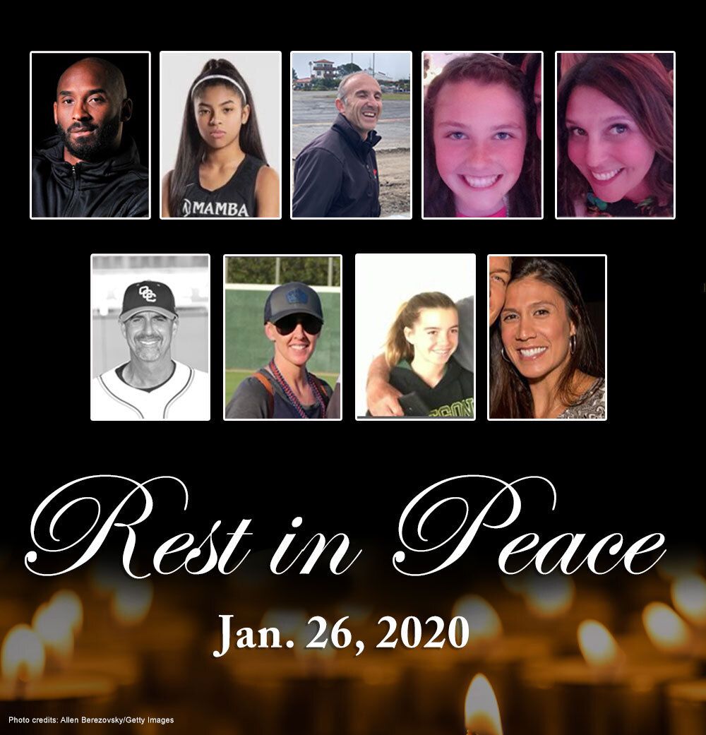 GONE BUT NOT FORGOTTEN🕯️: Today we remember baseball coach John Altobelli, his wife Keri, and their daughter Alyssa; NBA legend Kobe Bryant and his daughter Gigi; Payton Chester and her mother, Sarah; educator and basketball coach Christina Mauser, and pilot Ara Zobayan.