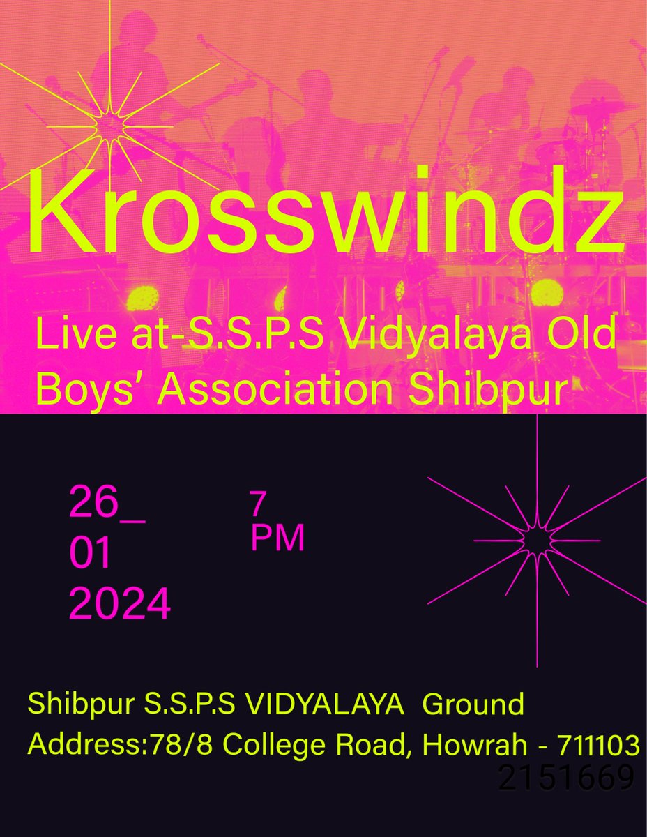 Krosswindz live tonight at SSPS VIDYALAYA Grounds 🙂 #Concert #Kolkata #Gig