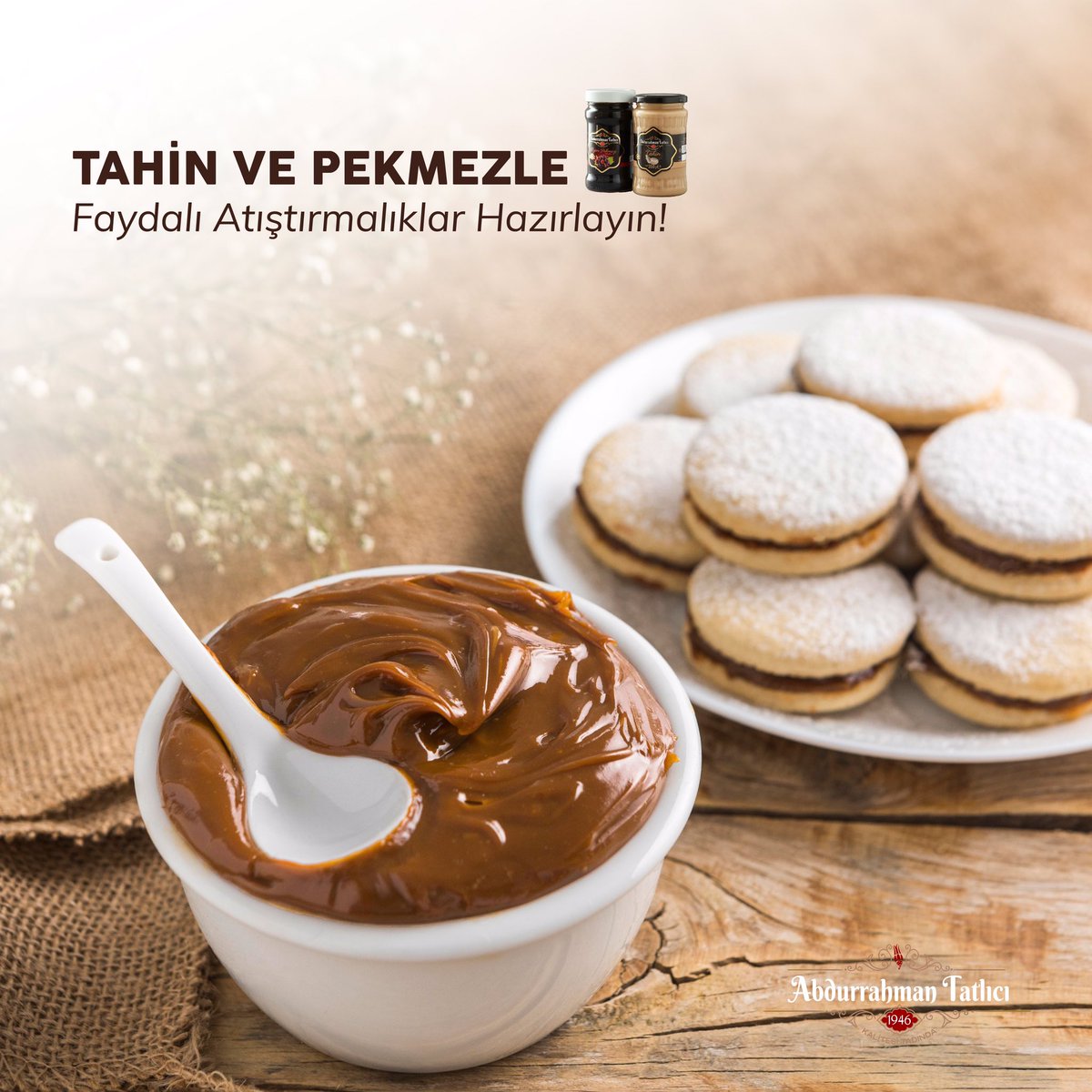 Tahin &amp; pekmez ikilisiyle faydalı atıştırmalıklar hazırlayın, güvenle tüketin! 

🔗 helvaburada.com

#abdurrahmantatlıcı #tadıbu #tahin #pekmez #lokum #helva #bal