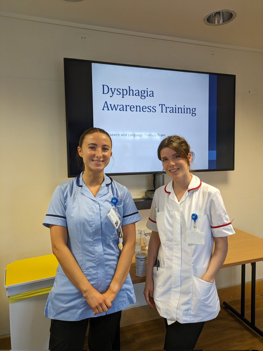A big thank you to our acute team, SLTA; Alex and Therapists Caroline and Helen for presenting training today for our trainee nurse associates. Promoting an MDT approach to dysphagia and inter disciplinary learning across the hospital. #rcslt #dysphagia