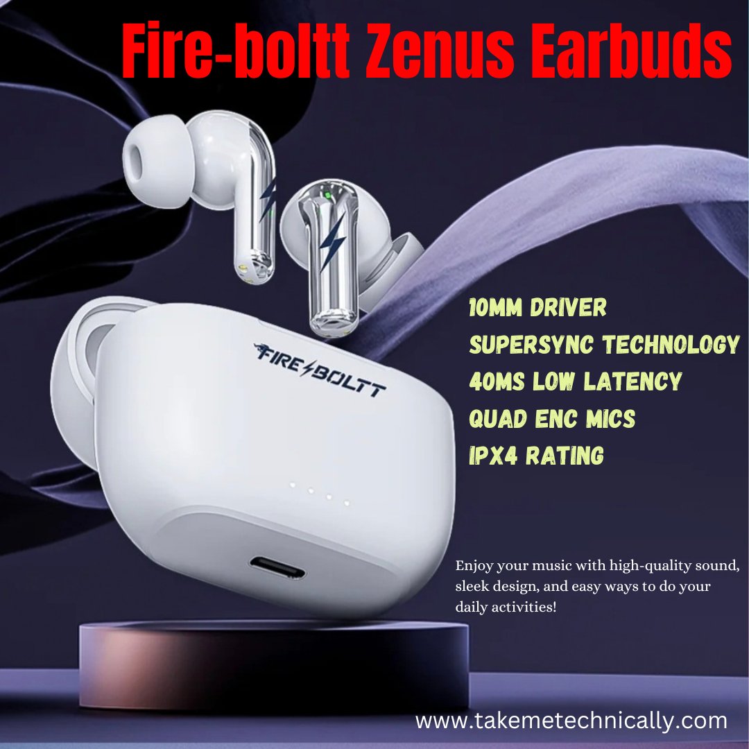 TMTechnically's tweet photo. "💥Immerse yourself in superior sound with Fire-Boltt Venus earbuds featuring a powerful 10mm driver, 🔥40ms low latency, ✨and unparalleled audio precision at Rs 899. Elevate your listening experience to new heights!"#Fire-boltt, #Fireboltt, #firebolttZenusTWS,#earbuds https://t.co/ugN7AjRcqe