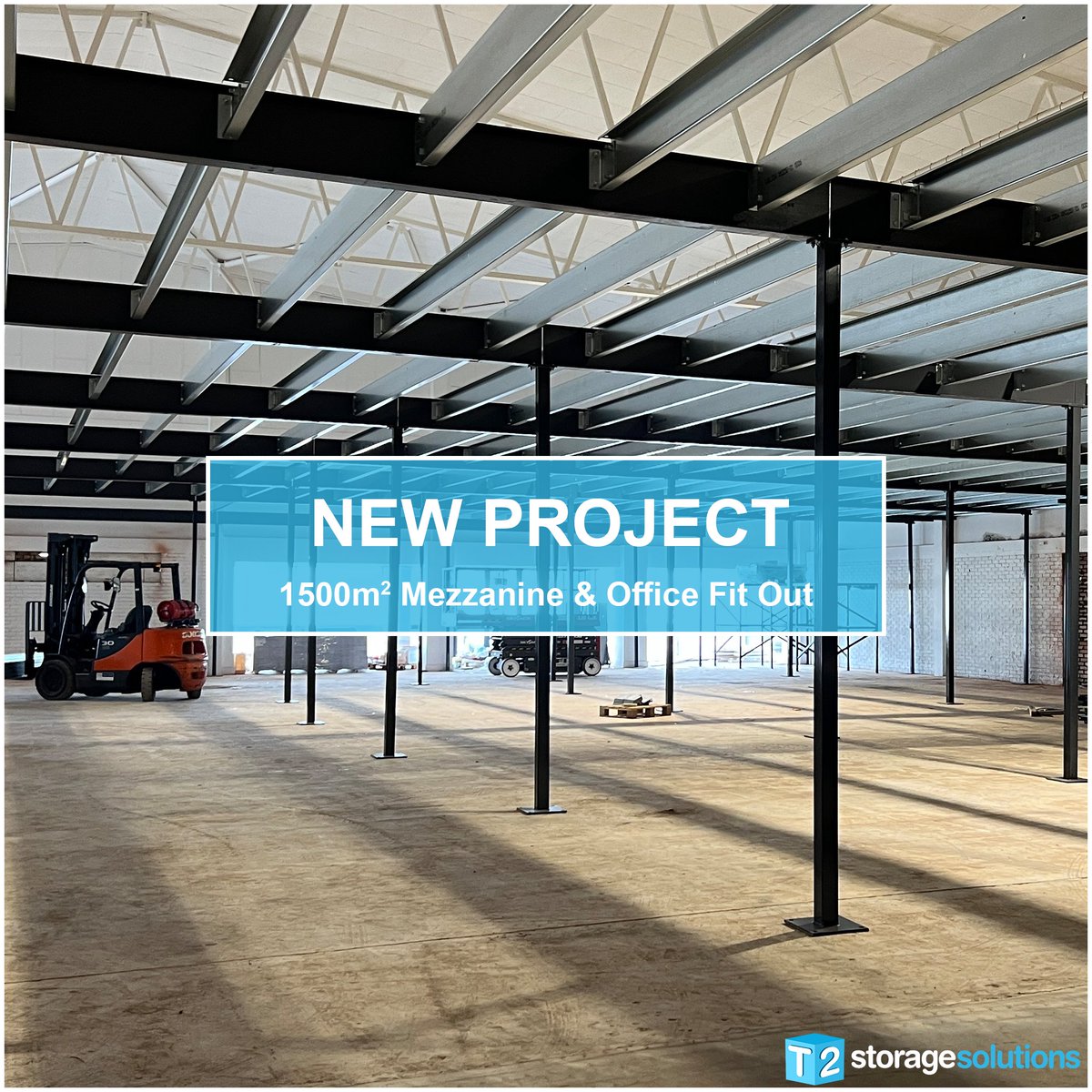 T2Storage's tweet photo. We are currently hard at work constructing the mezzanine floor for this 1500m2 full office fit out - Just one of many project currently in the works!

https://t.co/Xy0z4RYVMb
Nationwide Storage Specialists.
#mezzaninefloors #mezzanine #fitout https://t.co/6xX0UvzMH1