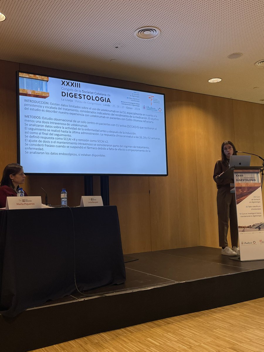 👩🏻‍⚕️La doctora <a href="/cherreradeguise/">claudia</a> presenta la cohorte de pacientes con CU en tto con USTK en <a href="/UACC_VHebron/">UACC Vall d’Hebron</a>, buenos resultados en remisión y mantenimiento del fármaco, gran porcentaje de intensificación 💉🤓