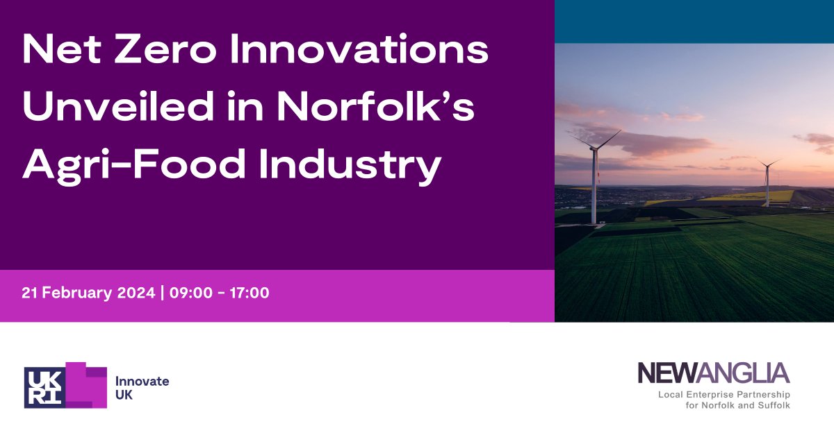 Net Zero at Innovate UK Business Connect (@iuk_netzero) on Twitter photo We'll be joined by <a href="/Agri_Tech_E/">Agri-TechE</a> at @InnovateUK's and <a href="/NewAngliaLEP/">New Anglia LEP</a>'s Net Zero Innovations Unveiled in Norfolk’s Agri-food Industry event!
We still have some space for exhibitors, register now 👉 iuk.ktn-uk.org/events/net-zer…
#NetZeroInnovations #InnovateUK We'll be joined by <a href="/Agri_Tech_E/">Agri-TechE</a> at @InnovateUK's and <a href="/NewAngliaLEP/">New Anglia LEP</a>'s Net Zero Innovations Unveiled in Norfolk’s Agri-food Industry event!
We still have some space for exhibitors, register now 👉 iuk.ktn-uk.org/events/net-zer…
#NetZeroInnovations #InnovateUK