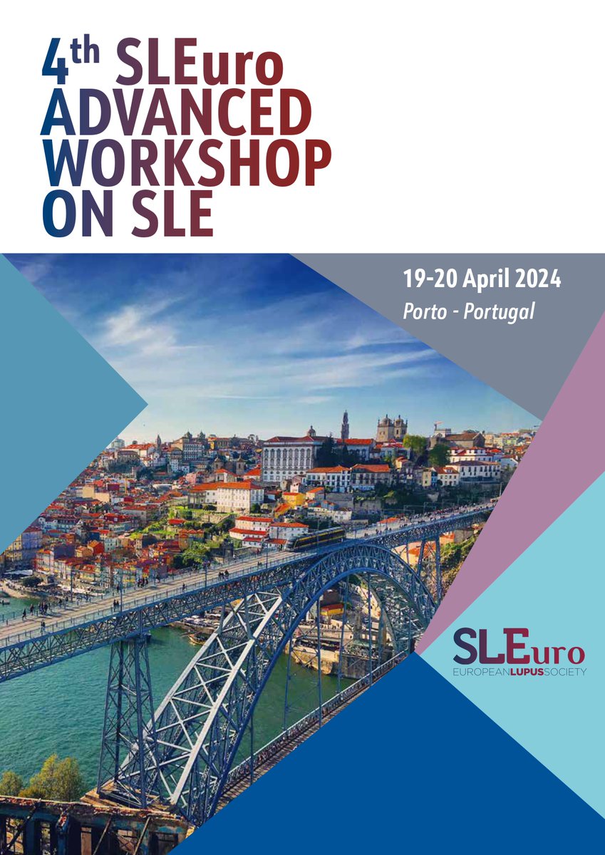 We are glad to inform you that the 4th SLEuro Advanced Workshop on SLE will take place in Porto (Portugal) on 19-20 April 2024! Pre-registrations are now open for SLEuro members! Register here and upload your CV: services.aimgroup.eu/ASPClient/home… Discover more: sleuro.org/advanced-works…