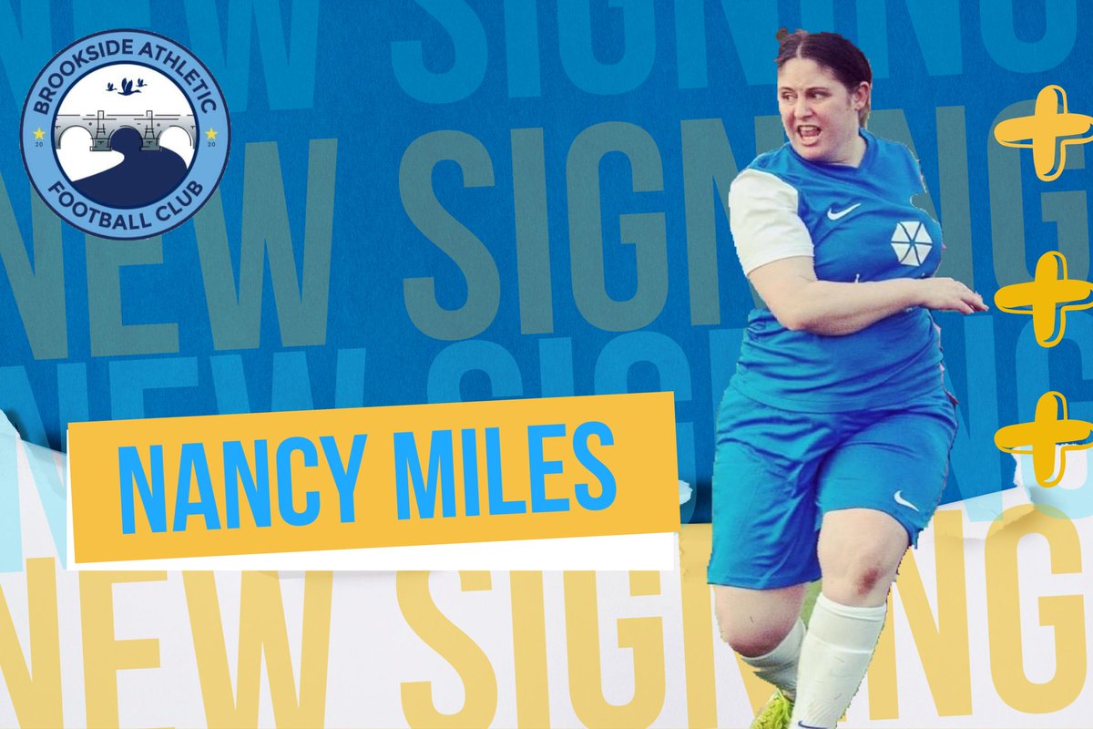 brookside_club's tweet photo. Racking up the Miles 

Brookside Athletic Football Club are delighted to announce the return of Nancy Miles. 

We can't wait to see Nancy back in a Brookside kit scoring screamers from her own half 

Welcome to the Brookside family 🙌

#UpTheBrookside #BrooksideAsOne 💙🤍💛 https://t.co/yvu5WvPFrd