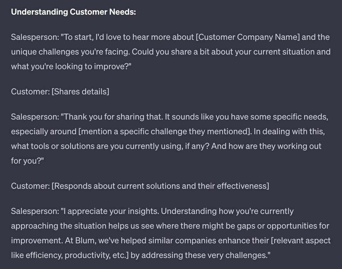 Day 26 of #100daysofai 

Today I turned ChatGPT into my very own sales conversation assistant 👀